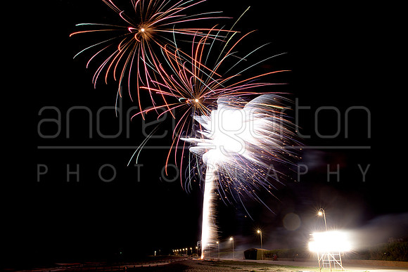 Photo of fireworks taken during a Heaven's Above funeral send-off show in Littlehampton 2016