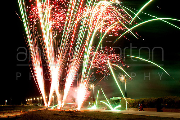 Photo of fireworks taken during a Heaven's Above funeral send-off show in Littlehampton 2016