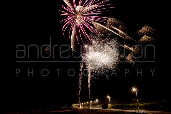 Photo of fireworks taken during a Heaven's Above funeral send-off show in Littlehampton 2016