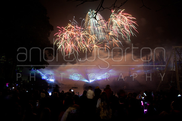 A photo of fireworks taken at Drayton Manor Park's Star Wars themed Fireworks and Laser Spectacular 2016
