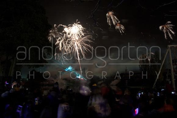 A photo of fireworks taken at Drayton Manor Park's Star Wars themed Fireworks and Laser Spectacular 2016