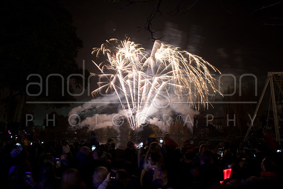 A photo of fireworks taken at Drayton Manor Park's Star Wars themed Fireworks and Laser Spectacular 2016