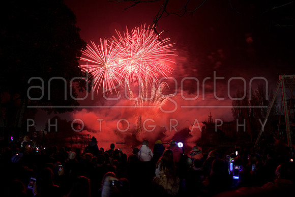 A photo of fireworks taken at Drayton Manor Park's Star Wars themed Fireworks and Laser Spectacular 2016