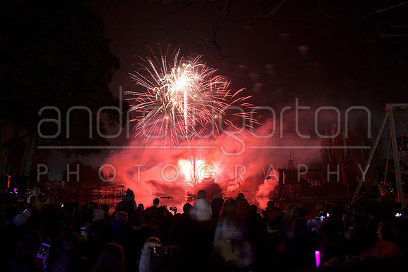 A photo of fireworks taken at Drayton Manor Park's Star Wars themed Fireworks and Laser Spectacular 2016