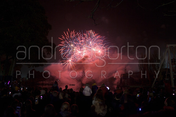 A photo of fireworks taken at Drayton Manor Park's Star Wars themed Fireworks and Laser Spectacular 2016