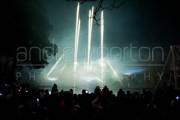 A photo of fireworks taken at Drayton Manor Park's Star Wars themed Fireworks and Laser Spectacular 2016