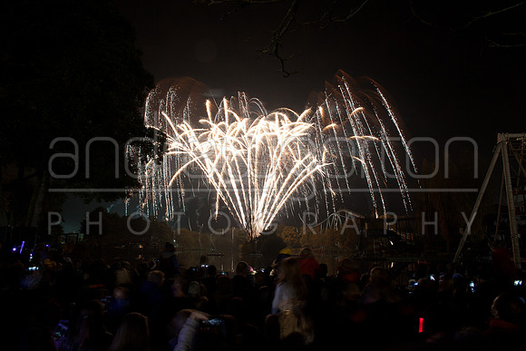 A photo of fireworks taken at Drayton Manor Park's Star Wars themed Fireworks and Laser Spectacular 2016