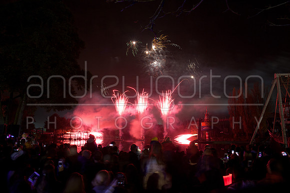 A photo of fireworks taken at Drayton Manor Park's Star Wars themed Fireworks and Laser Spectacular 2016