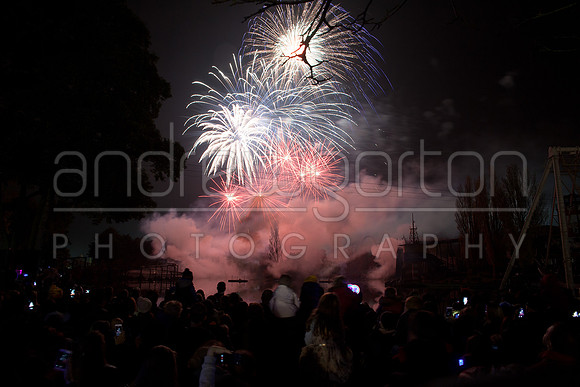 A photo of fireworks taken at Drayton Manor Park's Star Wars themed Fireworks and Laser Spectacular 2016