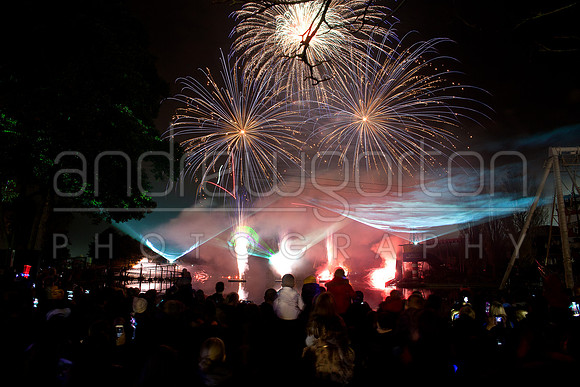 A photo of fireworks taken at Drayton Manor Park's Star Wars themed Fireworks and Laser Spectacular 2016