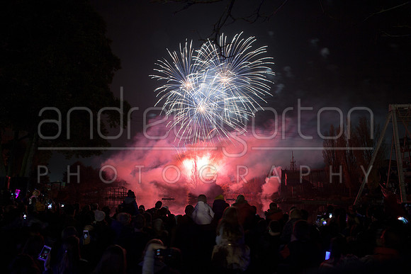 A photo of fireworks taken at Drayton Manor Park's Star Wars themed Fireworks and Laser Spectacular 2016