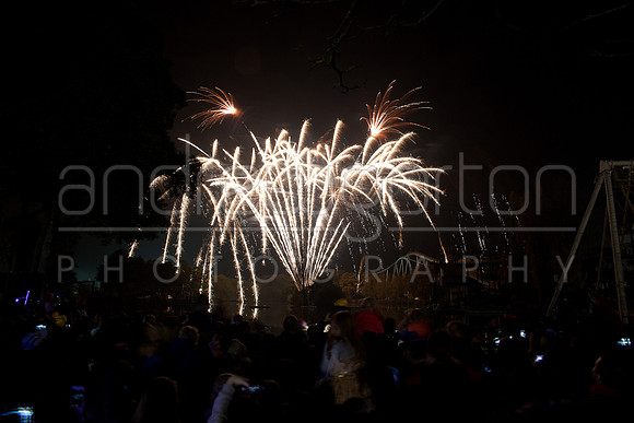 A photo of fireworks taken at Drayton Manor Park's Star Wars themed Fireworks and Laser Spectacular 2016