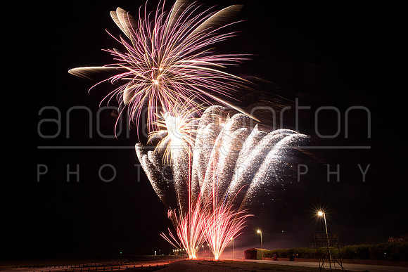 Photo of fireworks taken during a Heaven's Above funeral send-off show in Littlehampton 2016