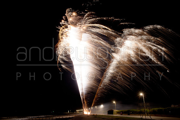 Photo of fireworks taken during a Heaven's Above funeral send-off show in Littlehampton 2016