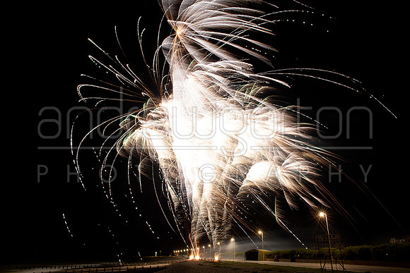 Photo of fireworks taken during a Heaven's Above funeral send-off show in Littlehampton 2016