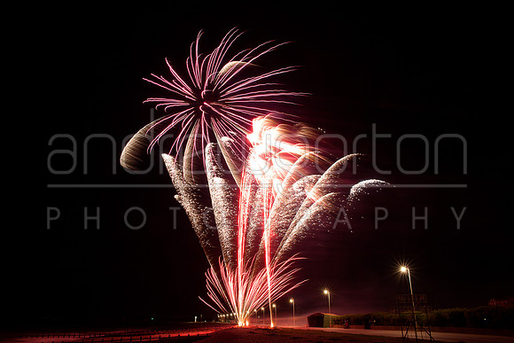 Photo of fireworks taken during a Heaven's Above funeral send-off show in Littlehampton 2016
