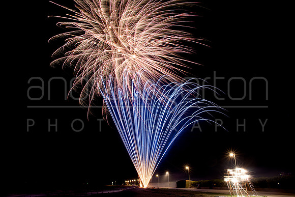Photo of fireworks taken during a Heaven's Above funeral send-off show in Littlehampton 2016
