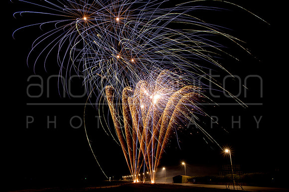 Photo of fireworks taken during a Heaven's Above funeral send-off show in Littlehampton 2016