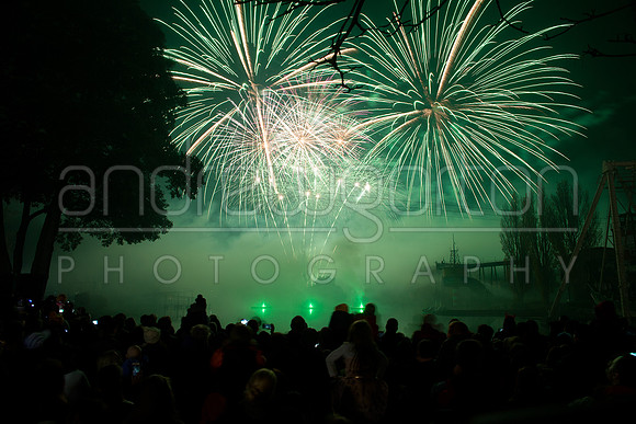 A photo of fireworks taken at Drayton Manor Park's Star Wars themed Fireworks and Laser Spectacular 2016